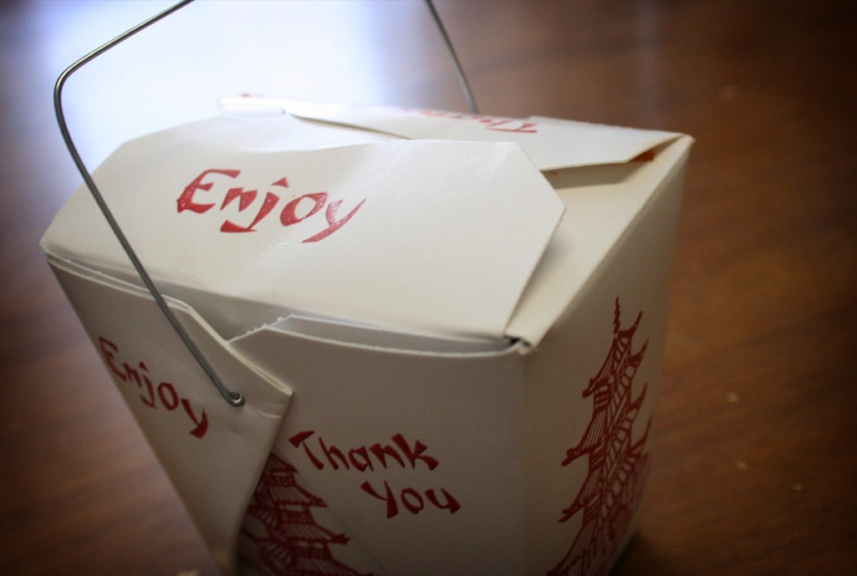 A Chinese takeout box (file photo). Hot Wok on Emerson Street failed its third straight state inspection Oct. 23.