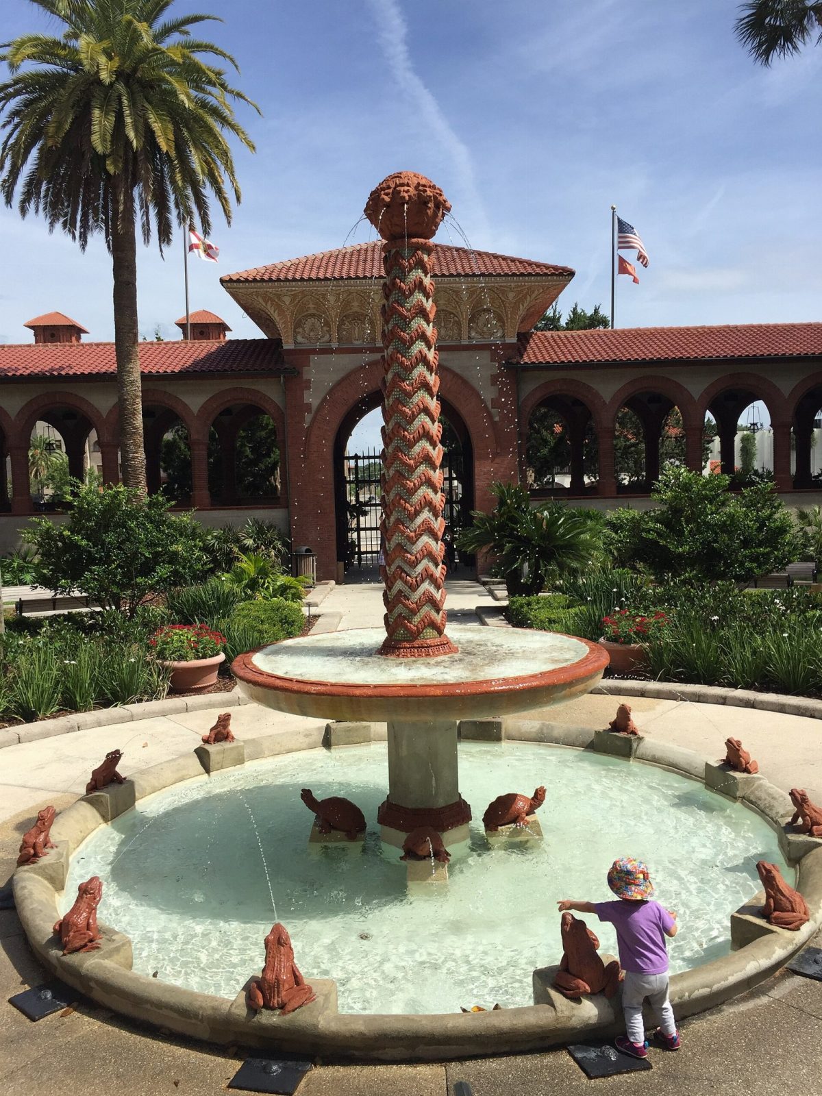 The frog fountain in the courtyard of the former Hotel Ponce de Leon in 2016.