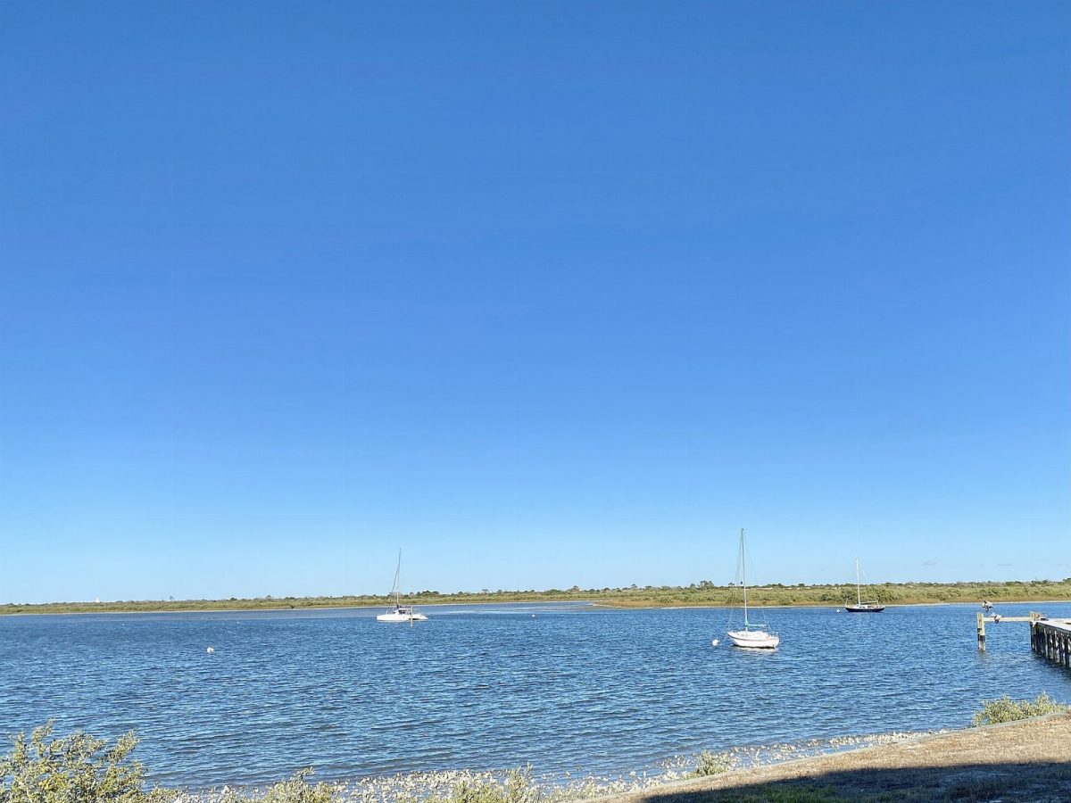 Salt Run, the lagoon beside Anastasia State Park, from Lighthouse Avenue in 2020.