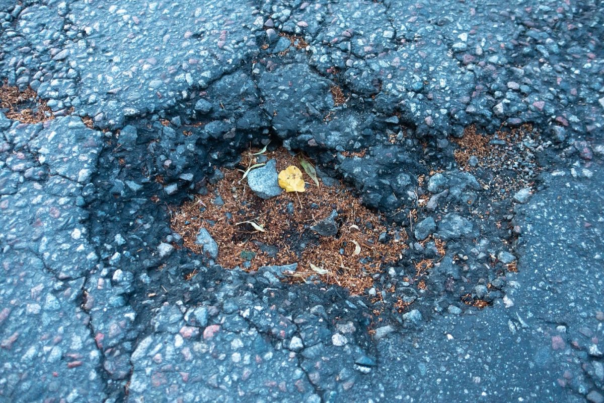 A pothole in asphalt pavement (file photo).