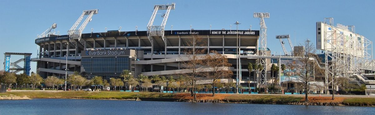 EverBank Stadium on the St. Johns River in 2024.