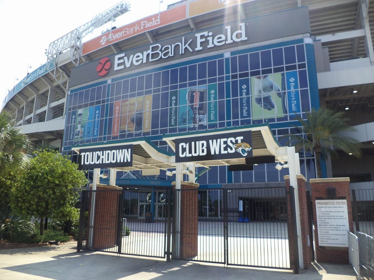 The Touchdown Club West entrance at the stadium, then called EverBank Field.