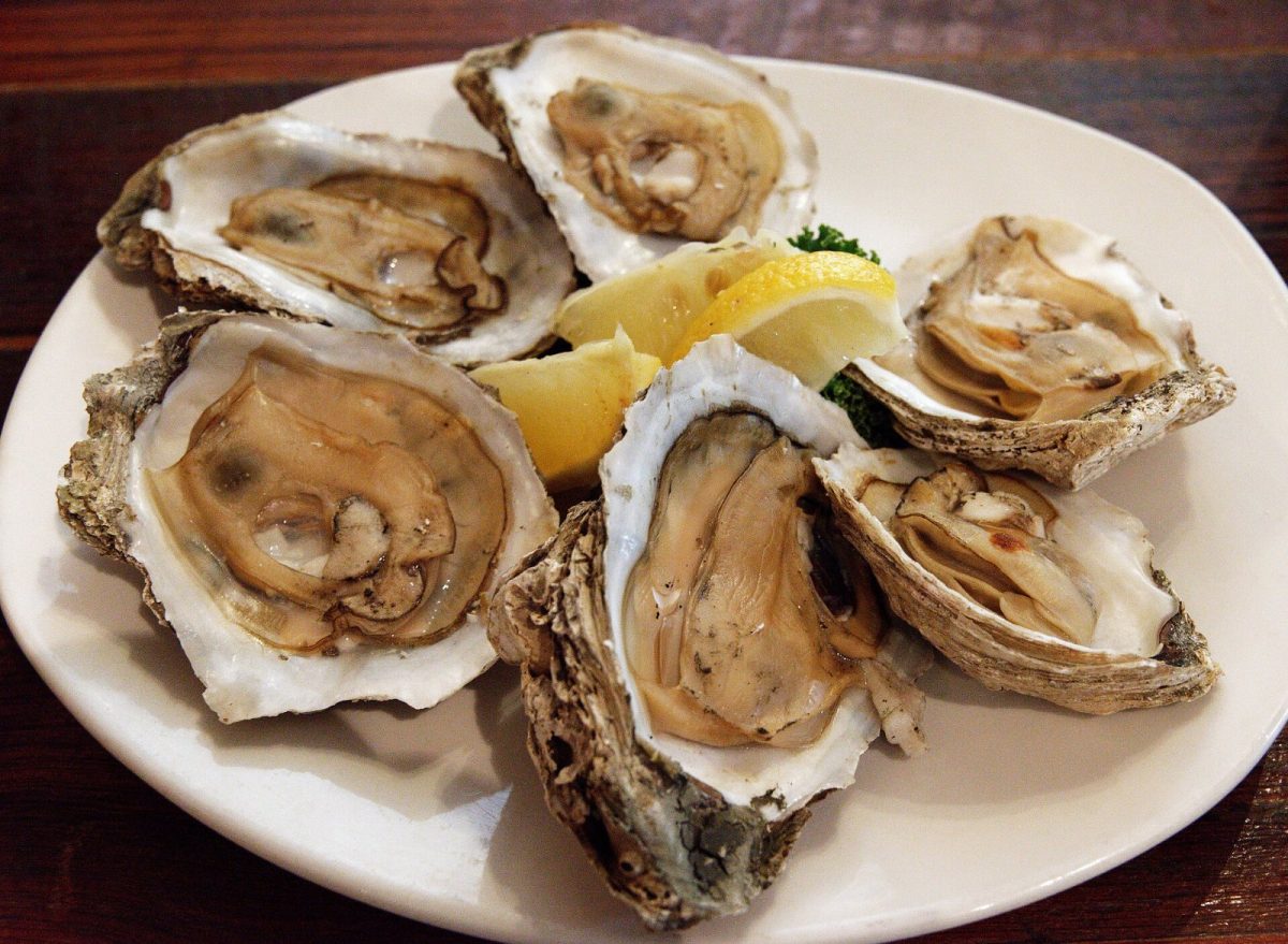 Steamed oysters on the half shell in St. Marys, Ga.