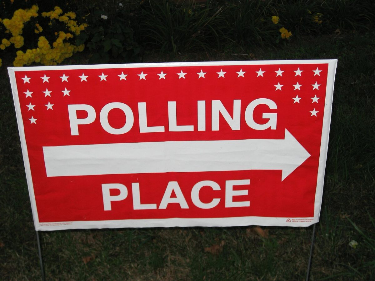 A polling place sign on Election Day 2010 (file photo).