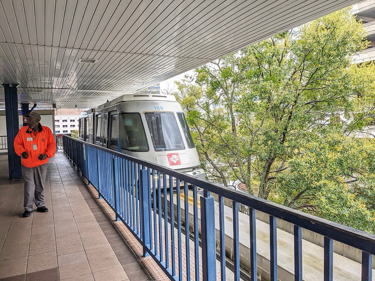 A Skyway train at Central Station in downtown Jacksonville (file photo).