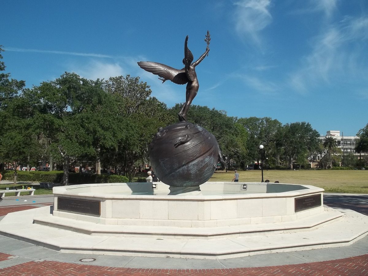 Charles Adrian Pillars' World War I memorial sculpture in Memorial Park, on the St. Johns River in Riverside (file photo).