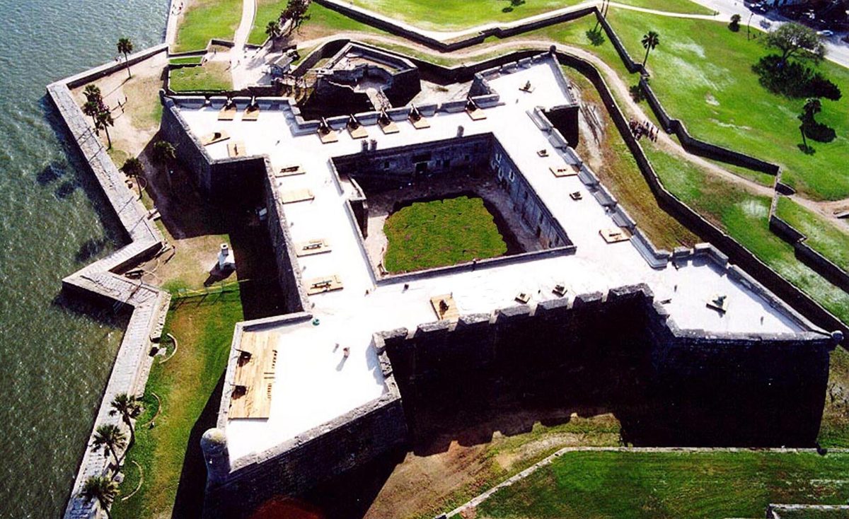 Castillo de San Marcos, begun in 1672, is the oldest masonry fort in the United States.