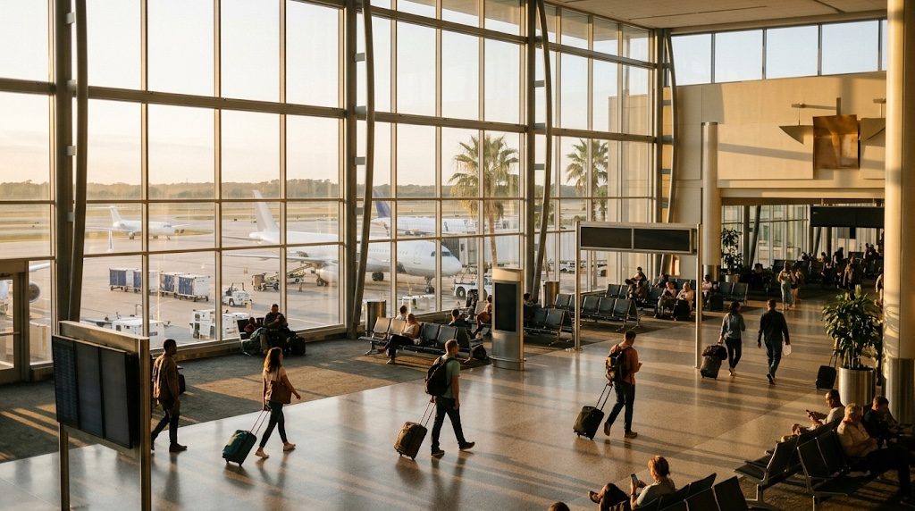 Jacksonville International Airport lists 50 nonstop destinations on 11 airlines.