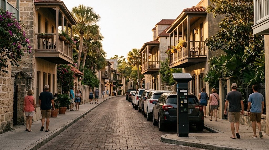 St. Augustine’s downtown garage costs $20 per entry during the day; registered St. Johns County residents pay $3.