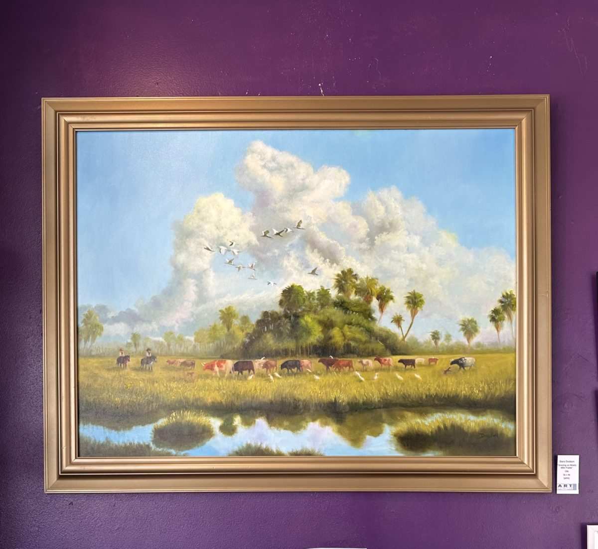 'Grazing on Ninety Mile Prairie,' oils, 36 by 46 inches, at the Art Collective gallery.