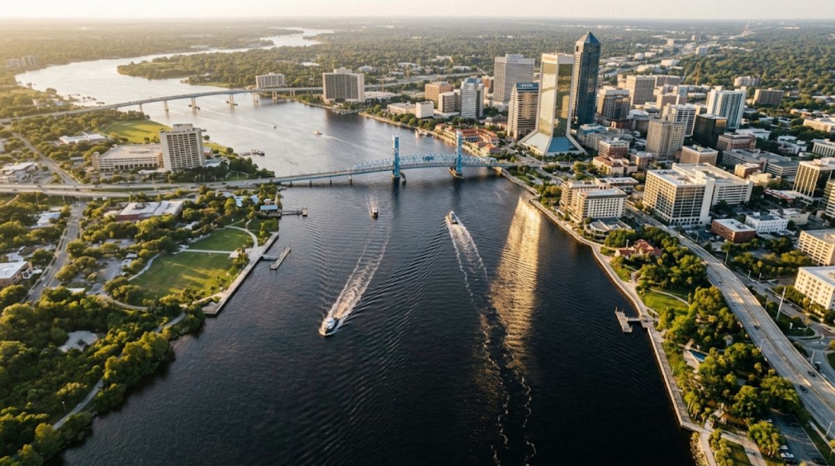 The St. Johns River runs 310 miles and flows north to the Atlantic at Mayport.