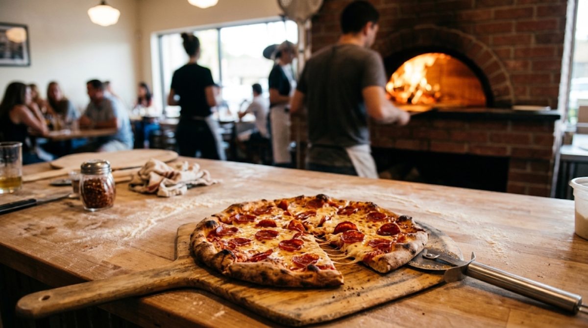 Main St Pizza & Ice Cream in Hastings tops 10 Northeast Florida pizza places with 4.7 Google stars.