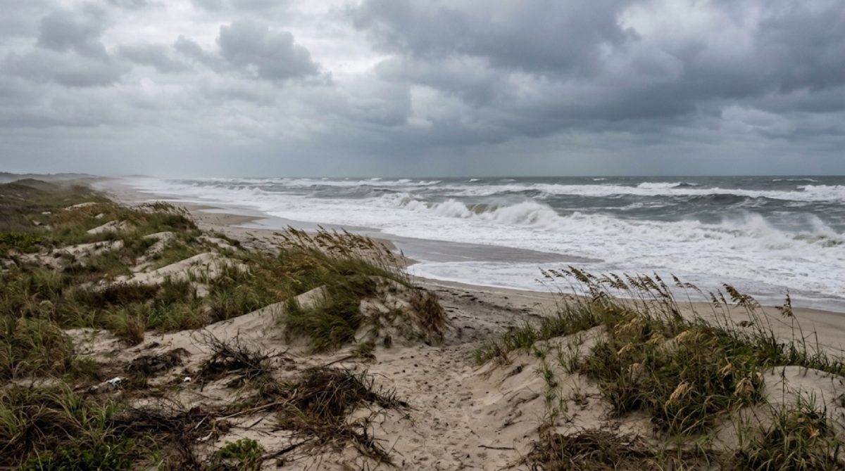 Breaking waves of 7 to 11 feet are expected at Northeast Florida beaches through 8 p.m. Monday. (AI illustration, not a real scene.)
