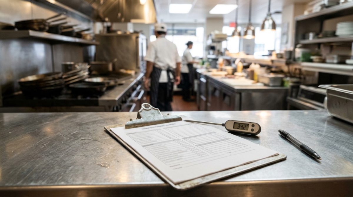 State inspectors recommended emergency orders for three Northeast Florida restaurants and found zero violations at 13 others in records posted Oct. 19-21. (AI illustration, not a real kitchen.)