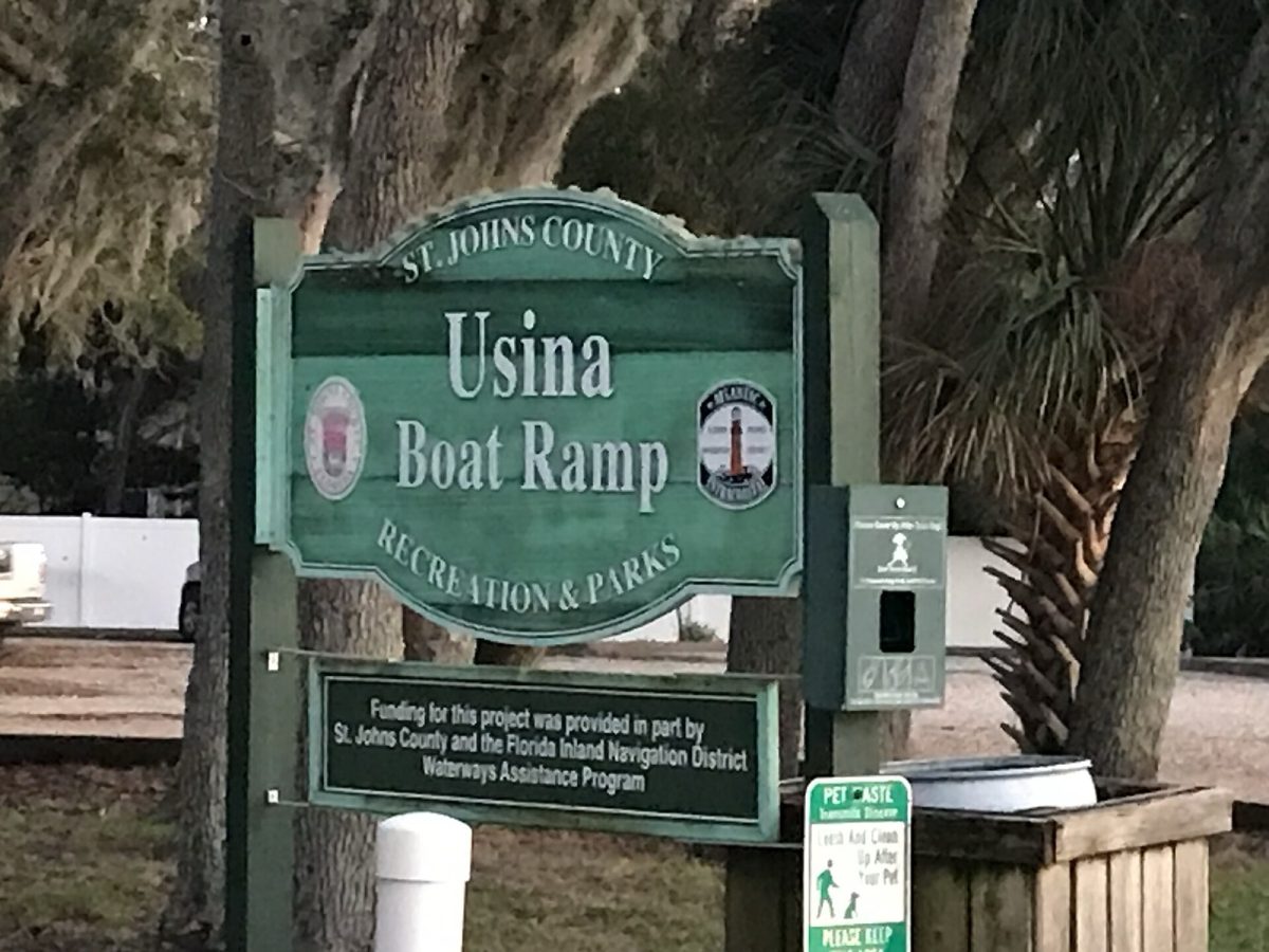 Usina Boat Ramp, one of St. Johns County's 15 free ramps (file photo). Like the Doug Crane dredging, this site's project was paid for in part by the Florida Inland Navigation District.