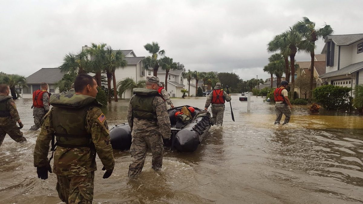 Florida National Guard members on a search and rescue mission in St. Augustine after Hurricane Matthew, Oct. 7, 2016 (file photo).