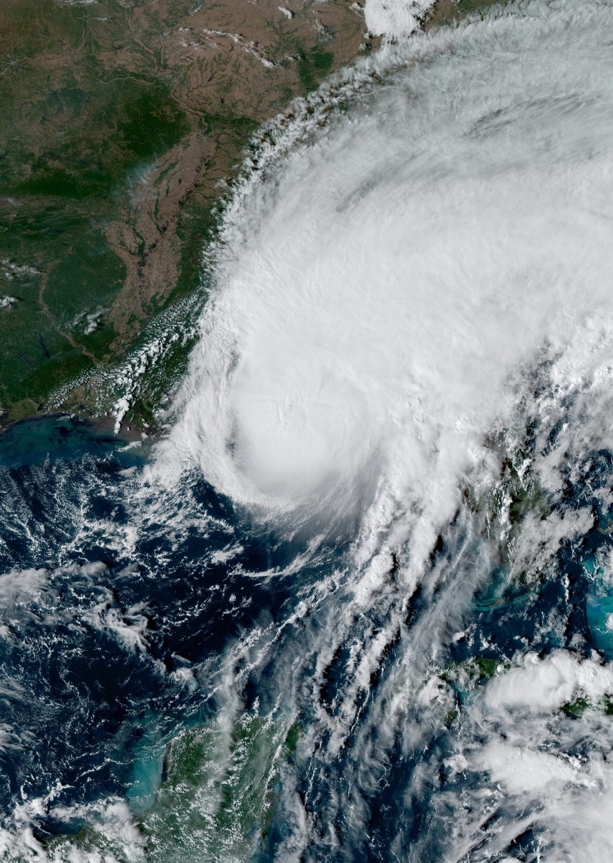 Hurricane Isaias near its peak as a Category 3 storm, approaching the Florida Panhandle on Oct. 9, 2026.