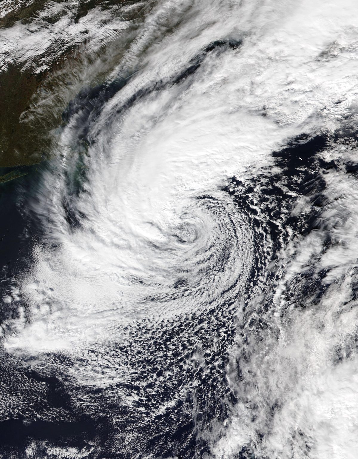 Subtropical Storm Josephine at peak intensity off the Northeast coast on Oct. 22, 2026.