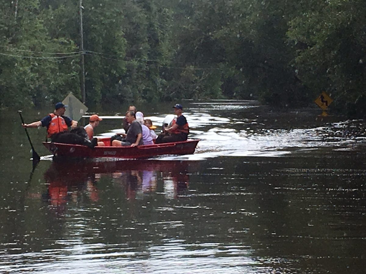 Coast Guard flood teams rescue residents in Jacksonville after Hurricane Irma on Sept. 11, 2017.