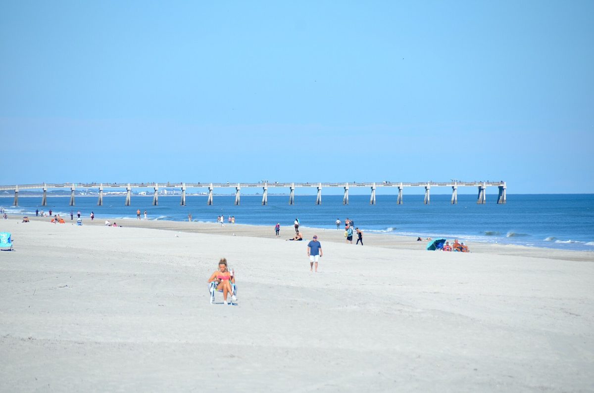 The fishing pier at Jacksonville Beach in December 2025.