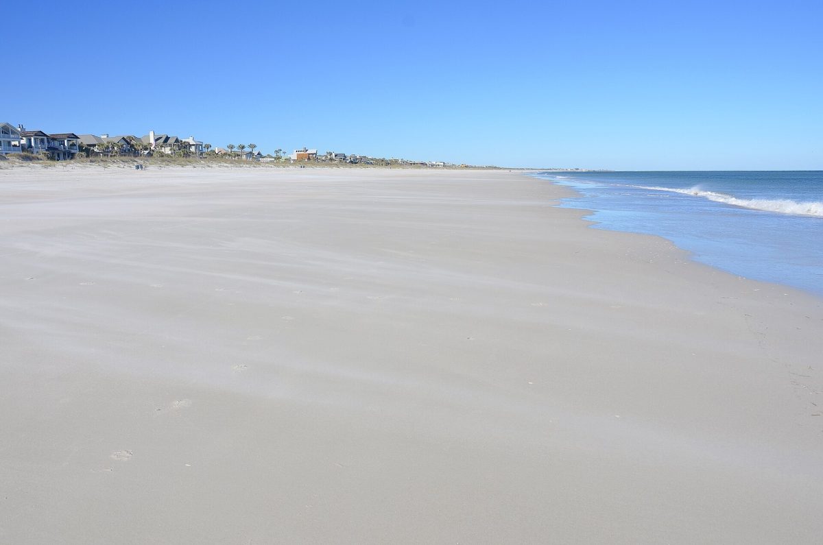 The beach at Atlantic Beach in January 2026.